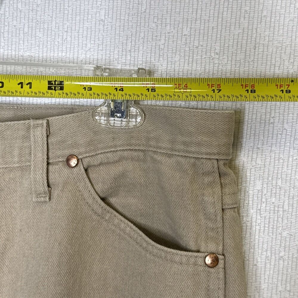 Wrangler Cowboy Cut Jeans Mens 36x34 Tan 936TAN Western Slim Fit Heavyweight Den - Picture 11 of 13